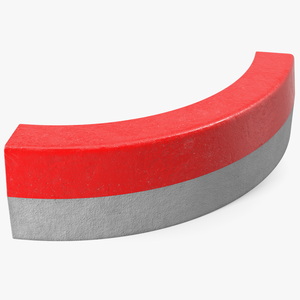 Sidewalk Curb Curved Red 3D model