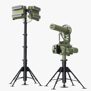 3D Anti UAV Defence System with Radar Set model