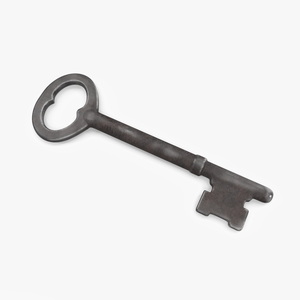 3D Vintage Skeleton Key Steel