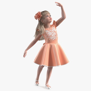 Dancing Girl Child Beautiful Dress 3D model