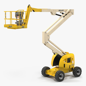 Telescopic Boom Lift JLG 450AJ Yellow Rigged 3D model