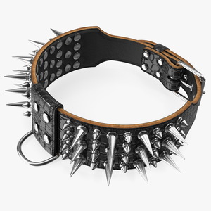 3D Dog Collar with Spikes Black model