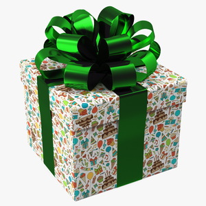 3D model Wrapped Gift Box with Bow