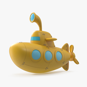 Cartoon Submarine Yellow 3D model