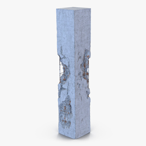 3D model Concrete Pillar Damaged 2