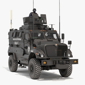 SWAT Vehicle International MaxxPro with Policemen 3D model