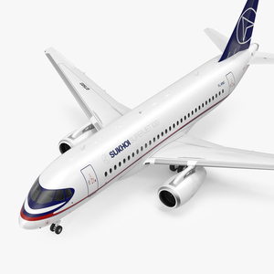 3D Sukhoi Superjet 100 95lr Rigged