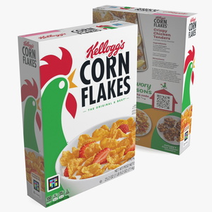 Corn Flakes Box Kelloggs 3D model