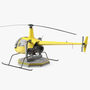 3D Helicopter Simulator Yellow Rigged for Maya model