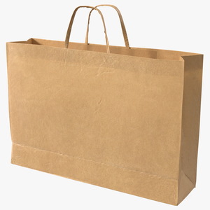 Brown Paper Shopping Bag 3D model