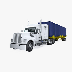 Truck with 48ft ISO Container 3D model