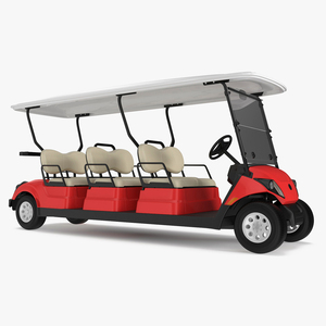 Yamaha Golf Electric Six Seat Car Red 3D