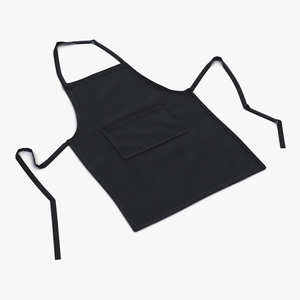 3D Cafe Apron 2 Black model