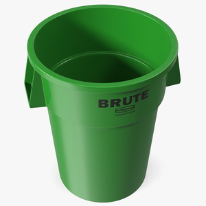 Green Round Waste Garbage Can 32 Gallon 3D model