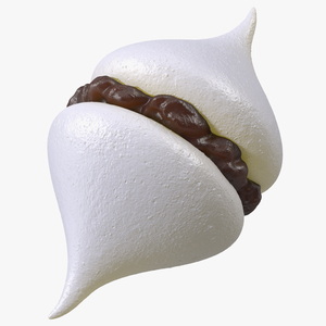 Smooth Meringue White with Chocolate Filling 3D model