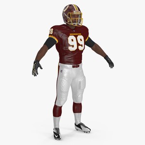 3D Washington Redskins American Football Player Fur model