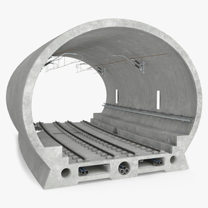 3D Railway Subway Cross Section Bend model