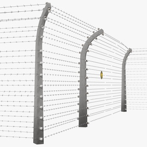 3D model Electric Barbed Wire Fence Sections