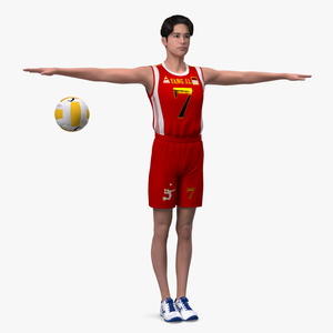 Chinese Volleyball Player Rigged 3D