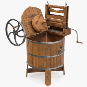 3D model Opened Vintage Washing Machine