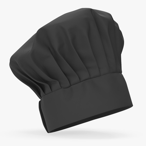 Puffy Chef Hat in Black Color 3D model