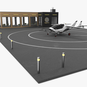 3D Skyport for Air Taxi with Electric Aircraft model