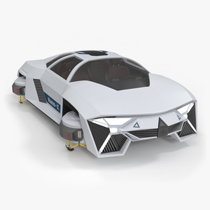 3D Hover Car White Rigged for Cinema 4D