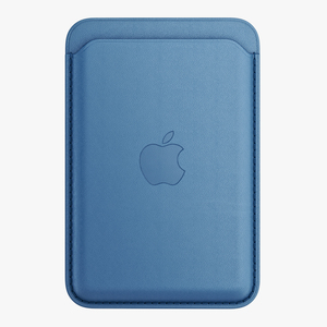 3D iPhone Leather Wallet with MagSafe Baltic Blue