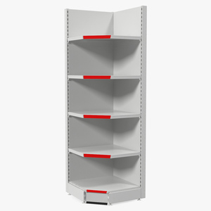 Supermarket Corner Shelving 3D