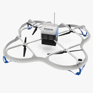 Amazon Prime Air Delivery Drone with Package 3D model