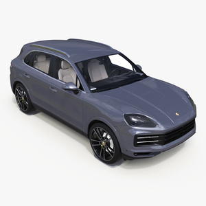 3D Porsche Cayenne Turbo E-Hybrid 2024 Gray Simplified