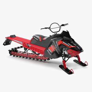 3D Polaris Sled Red Rigged model