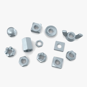 Zinc Steel Nuts Kit 3D model