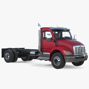 3D Peterbilt 537 Red Truck model