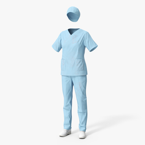 3D Medical Scrubs Uniform with Cap