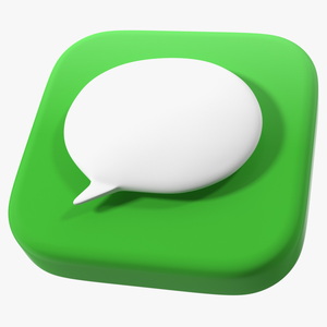 iPhone iOS Messages Icon 3D model