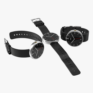 3D model Smartwatch Moto 360 Set Silver