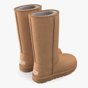 3D model UGG Australia Classic Tall Boots Fur Chestnut