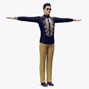 Asian Man Fashionable Style T Pose 3D model