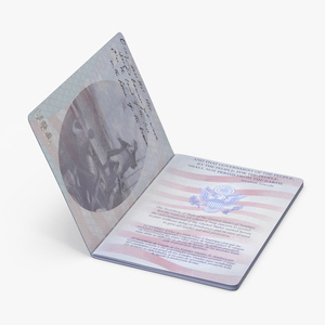 3D United States Passport Open Cover model