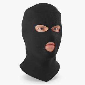 Robber Character Head Wearing Mask 3D model