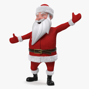 Character Santa Claus Cartoon Happy Pose Fur 3D model