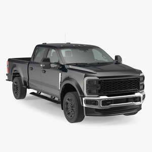 Black Heavy Duty Pickup Truck 3D model