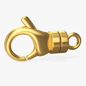 Lobster Claw Golden Bracelet Clasp 3D model