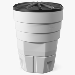 White Industrial Plastic Drum 3D model