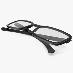 3D model Black Optical Square Glasses Folded