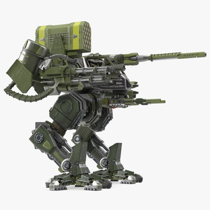 3D Massive Walking Battle Machine Green