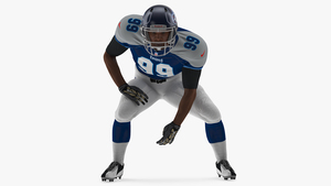 3D model Tennessee Titans American Football Player Crouching Fur