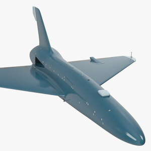 3D Unmanned Attack Drone Blue