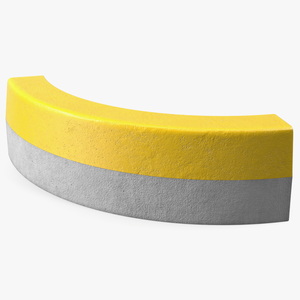 Yellow Curb Rounded 3D model